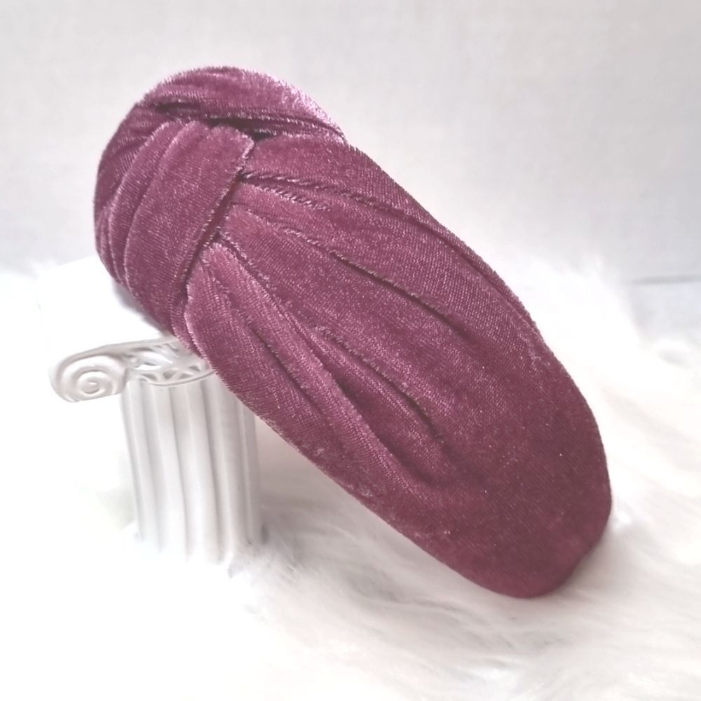 WIDE PURPLE VELVET TOP KNOT HEADBAND fall christmas
